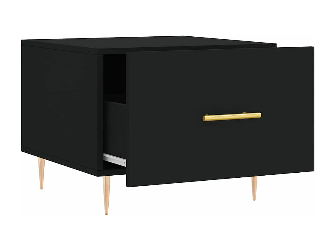 Tables basses 2 pcs noir 50x50x40 bois d'ingénierie