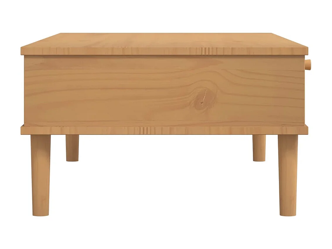 Table basse SENJA aspect rotin marron 100x55x33 bois massif