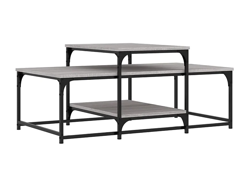 Table basse sonoma gris 102x60x45 bois d'ingénierie