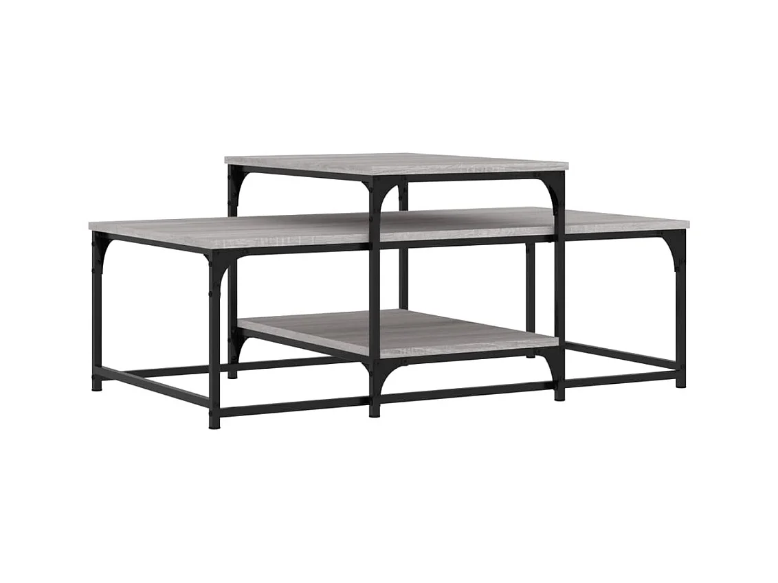Table basse sonoma gris 102x60x45 bois d'ingénierie