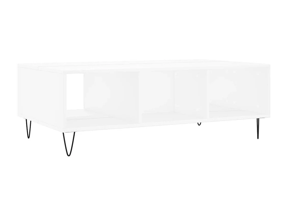 Table basse blanc 104x60x35 bois d'ingénierie