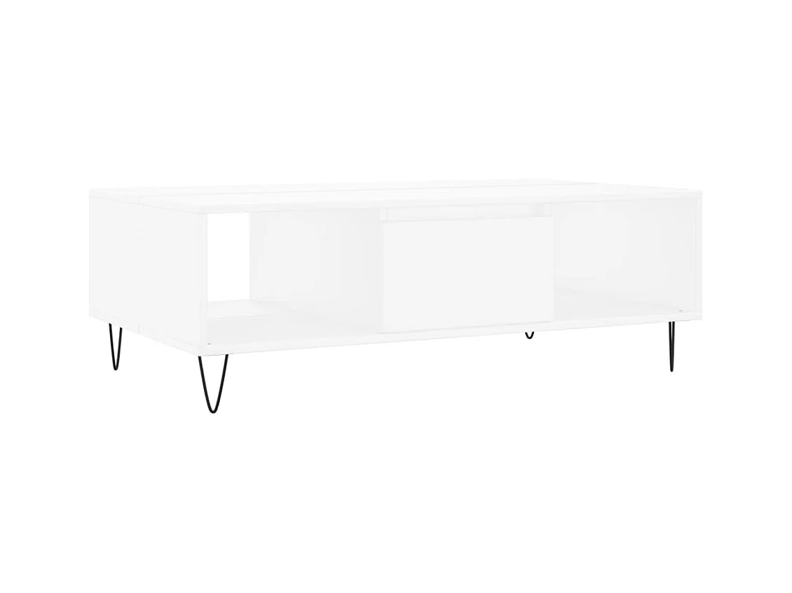 Table basse blanc 104x60x35 bois d'ingénierie