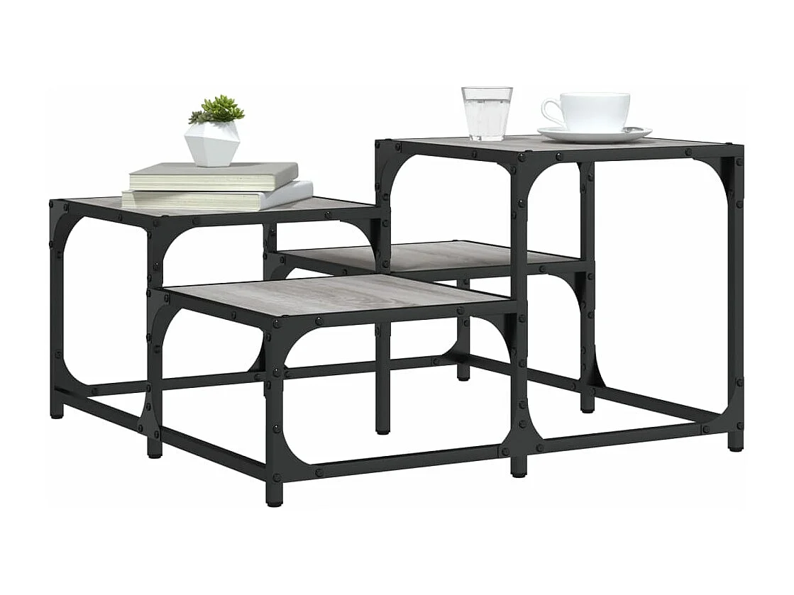 Table basse sonoma gris 68x68x40 bois d'ingénierie