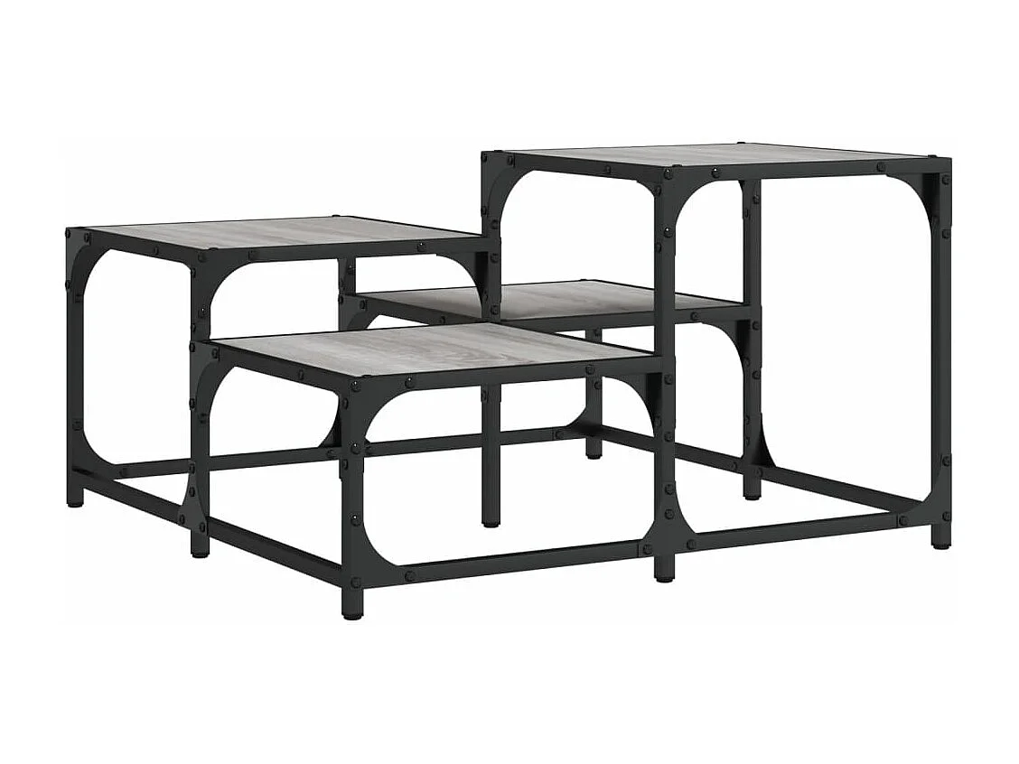 Table basse sonoma gris 68x68x40 bois d'ingénierie