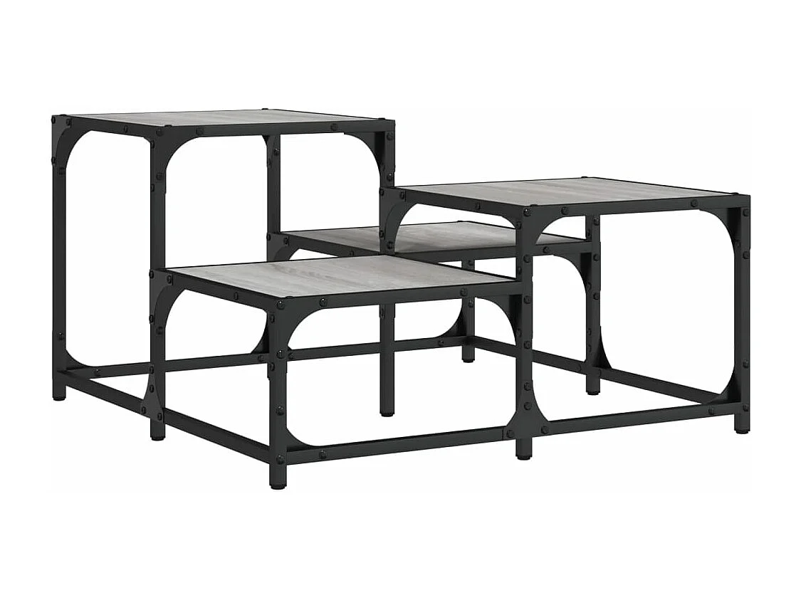 Table basse sonoma gris 68x68x40 bois d'ingénierie