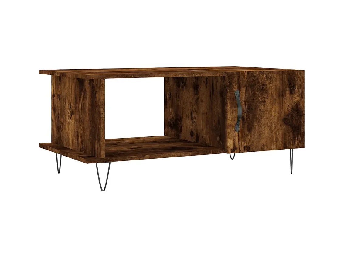 Table basse chêne fumé 90x50x40 bois d'ingénierie