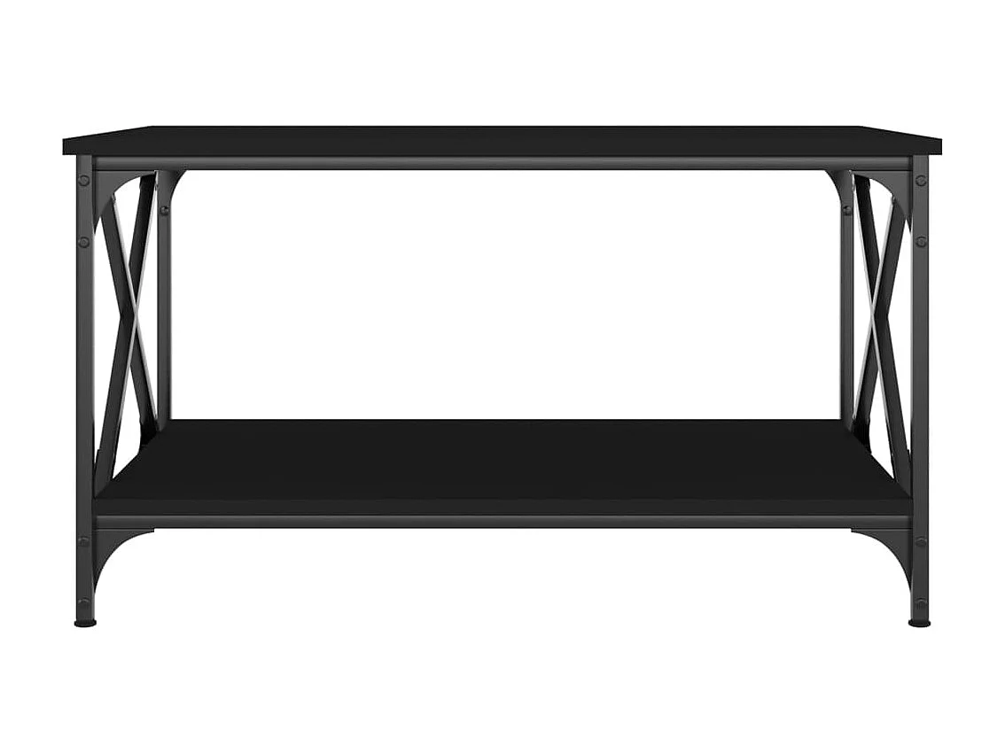 Table basse Noir 80x50x45 Bois d'ingénierie et fer