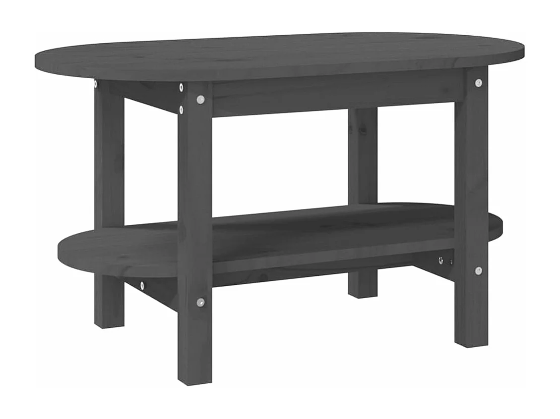 Table basse Gris 80x45x45 Bois massif de pin