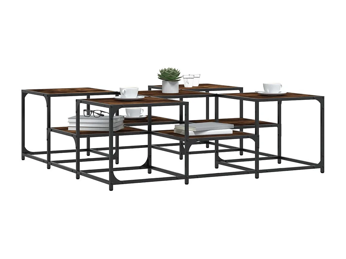 Table basse chêne fumé 121x121x40 bois d'ingénierie