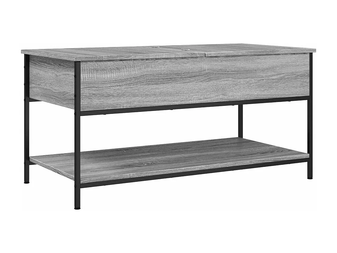 Table basse sonoma gris 100x50x50 bois d'ingénierie et métal