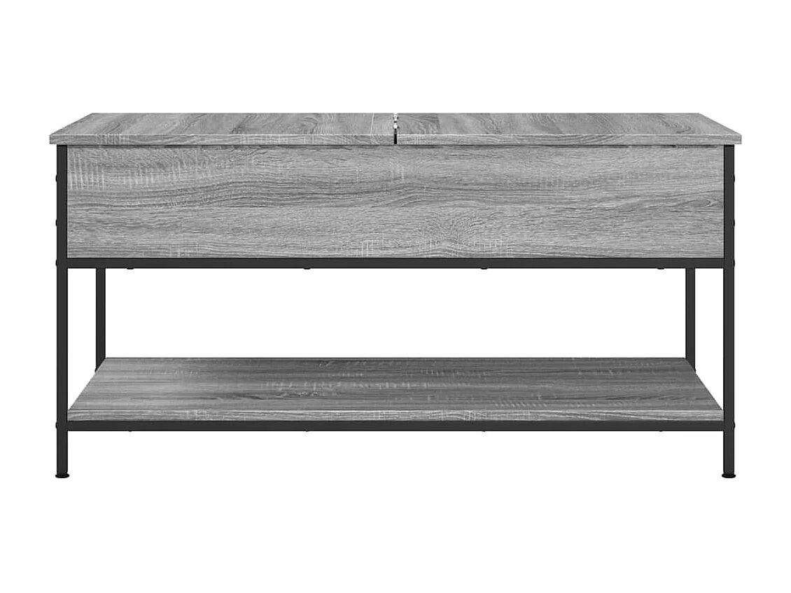 Table basse sonoma gris 100x50x50 bois d'ingénierie et métal