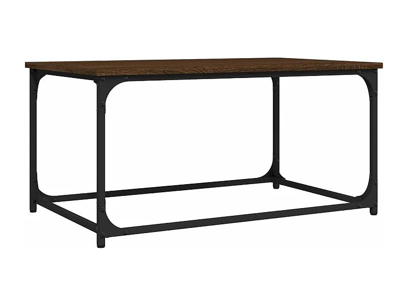 Table basse Chêne marron 80x50x40 Bois d'ingénierie et fer