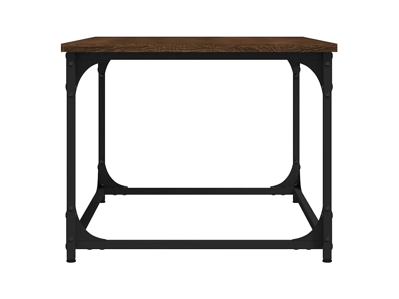 Table basse Chêne marron 80x50x40 Bois d'ingénierie et fer