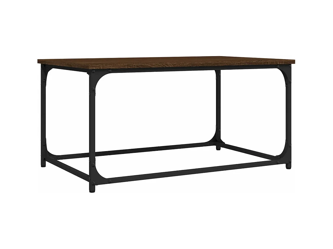 Table basse Chêne marron 80x50x40 Bois d'ingénierie et fer