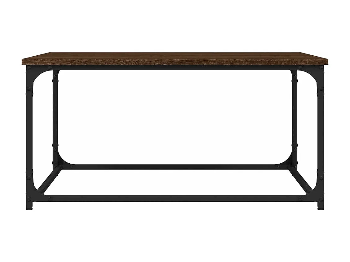 Table basse Chêne marron 80x50x40 Bois d'ingénierie et fer