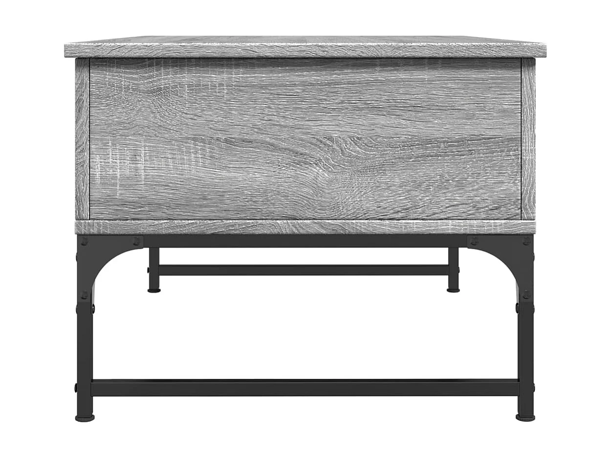 Table basse sonoma gris 70x50x40 bois d'ingénierie et métal
