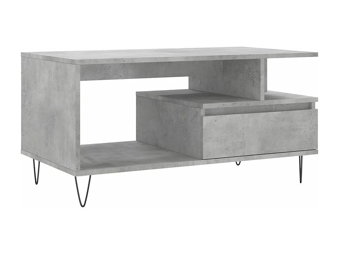 Table basse Gris béton 90x49x45 Bois d'ingénierie