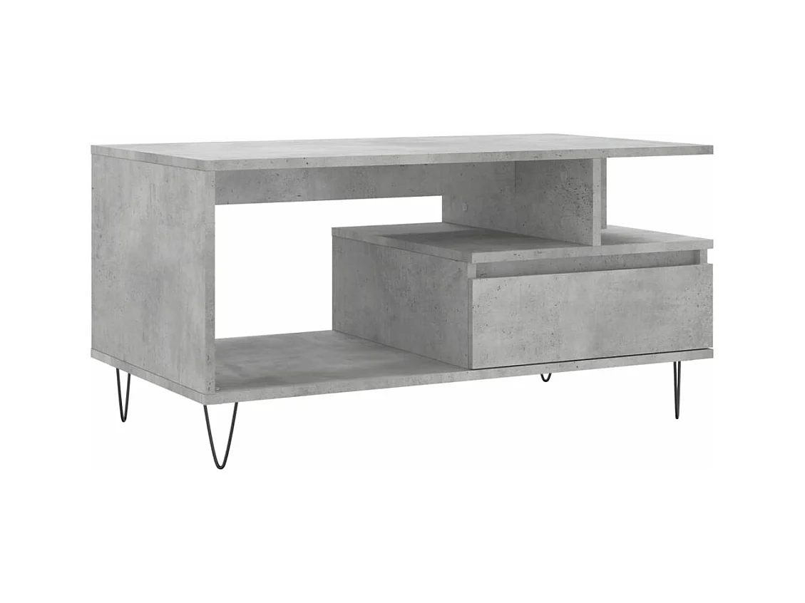 Table basse Gris béton 90x49x45 Bois d'ingénierie