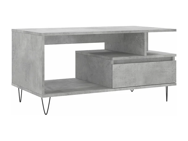 Table basse Gris béton 90x49x45 Bois d'ingénierie