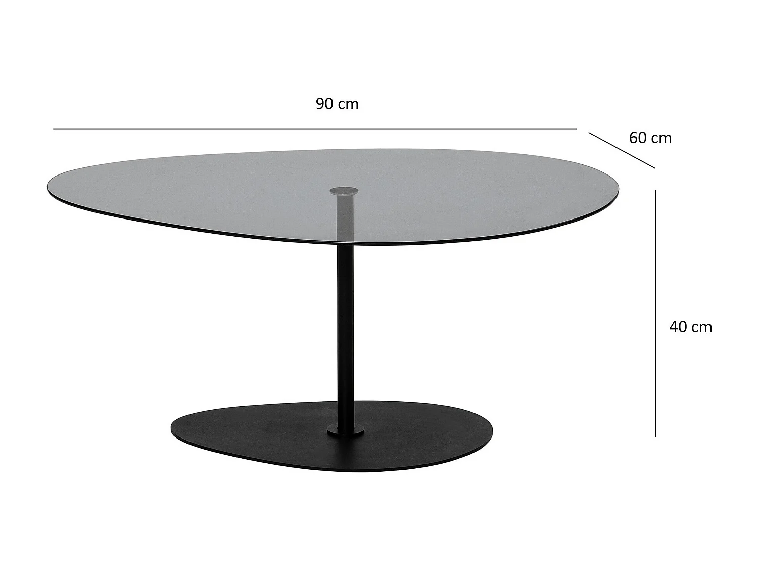 Dova design salontafel 90 cm-Kleur Donkergrijs