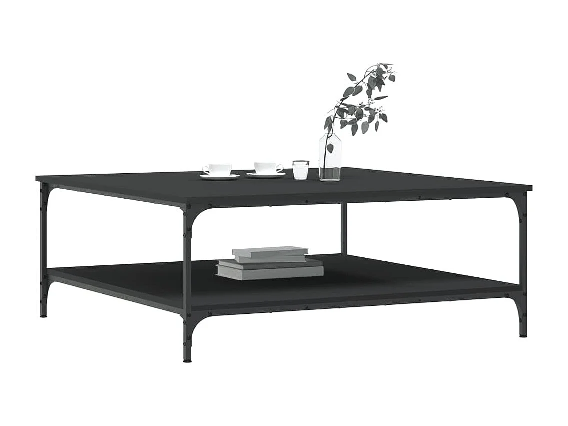 Table basse noir 100x100x40 bois d'ingénierie