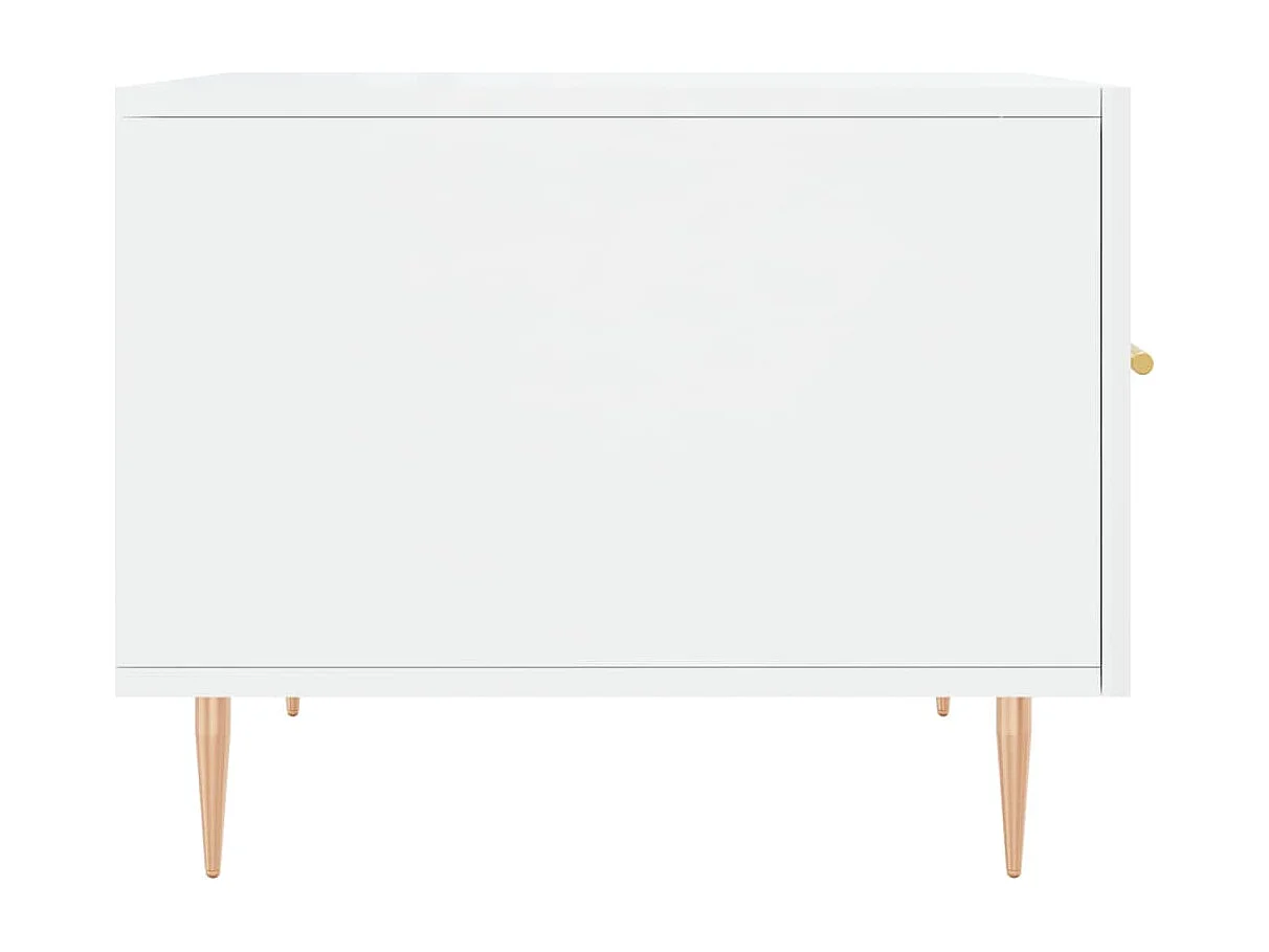 Table basse blanc brillant 50x50x40 bois d'ingénierie