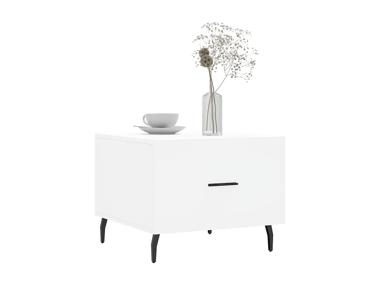 Table basse blanc 50x50x40 bois d'ingénierie