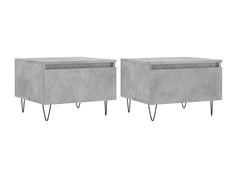 Tables basses 2 pcs gris béton 50x46x35 bois d'ingénierie
