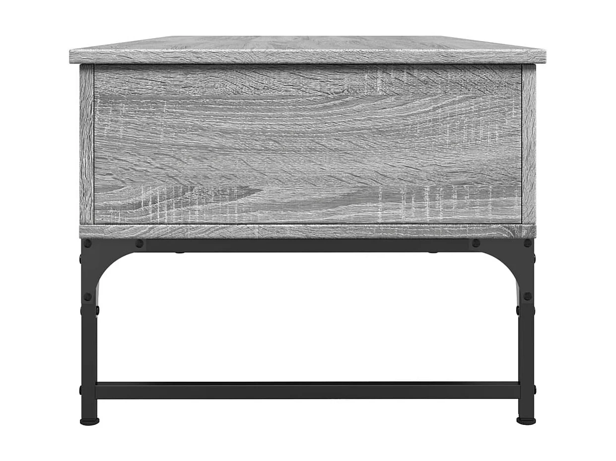 Table basse sonoma gris 100x50x40 bois d'ingénierie et métal