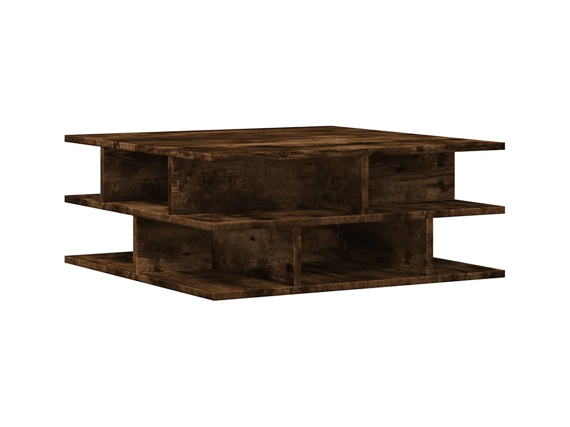 Table basse chêne fumé 70x70x29 bois d'ingénierie