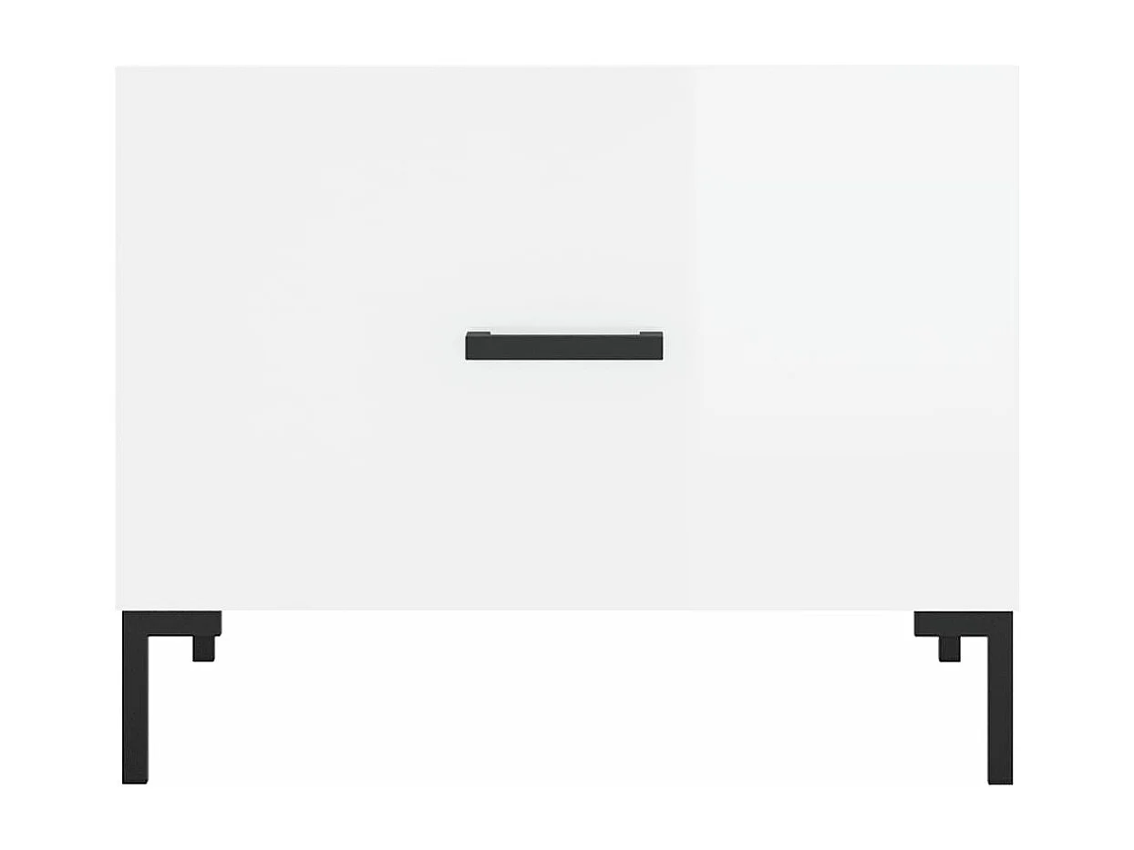 Tables basses 2 pcs blanc brillant 50x50x40 bois d'ingénierie