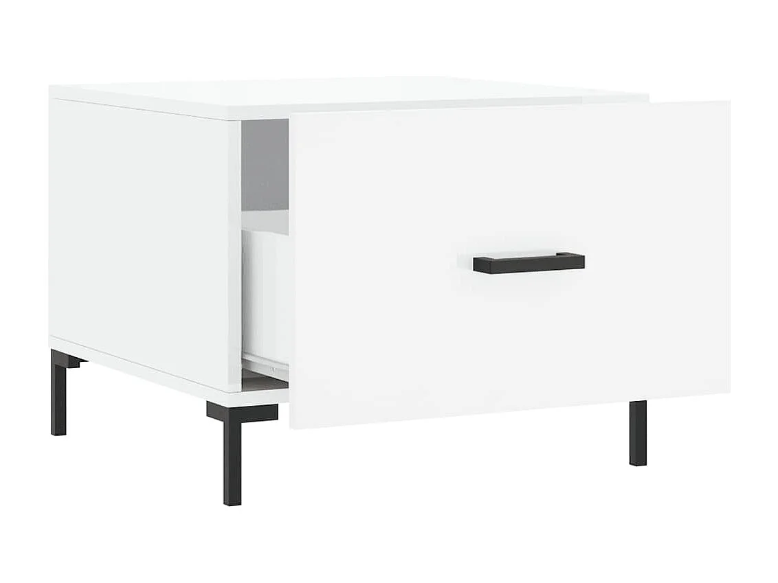 Tables basses 2 pcs blanc brillant 50x50x40 bois d'ingénierie