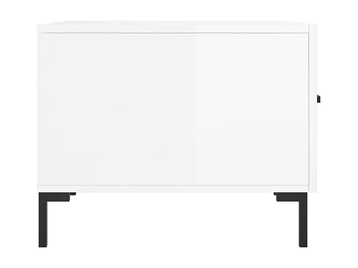 Tables basses 2 pcs blanc brillant 50x50x40 bois d'ingénierie