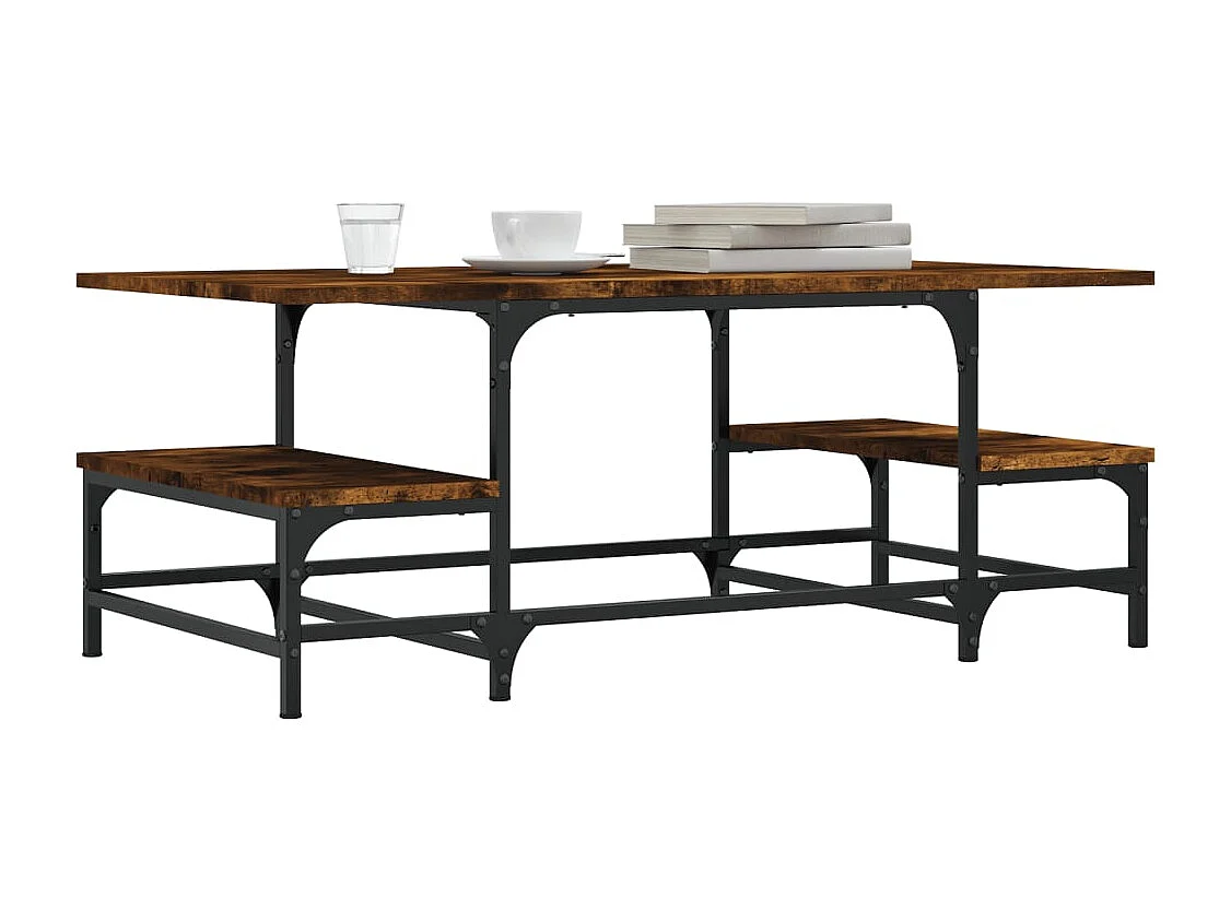 Table basse chêne fumé 100x50,5x40 bois d'ingénierie