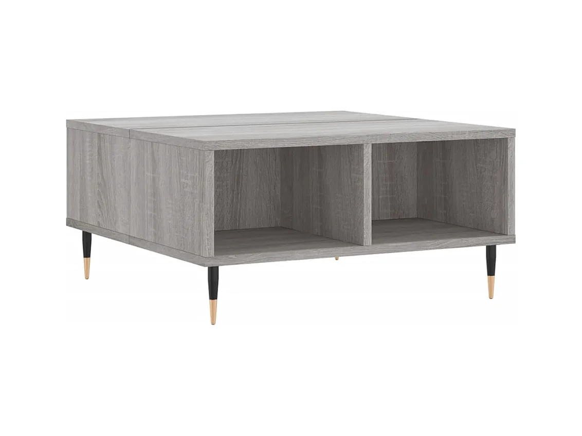 Table basse sonoma gris 60x60x30 bois d'ingénierie
