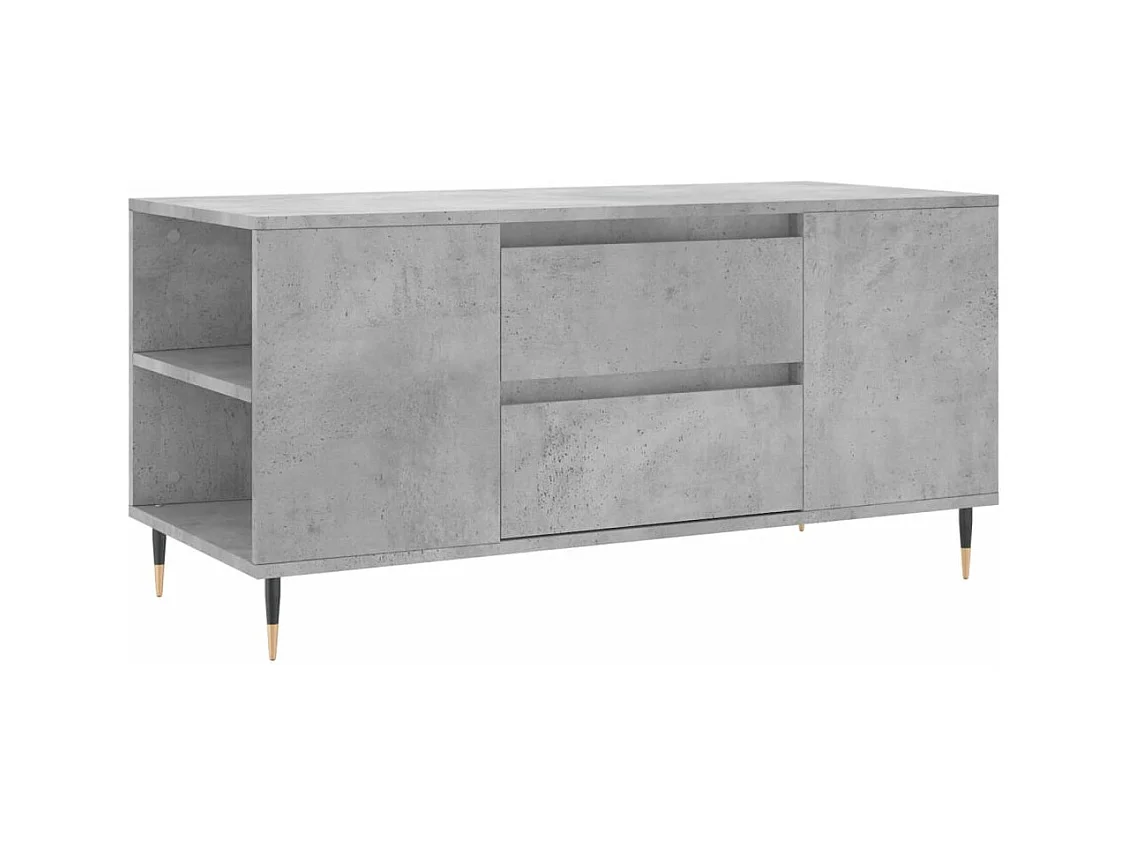 Table basse gris béton 102x44,5x50 bois d'ingénierie