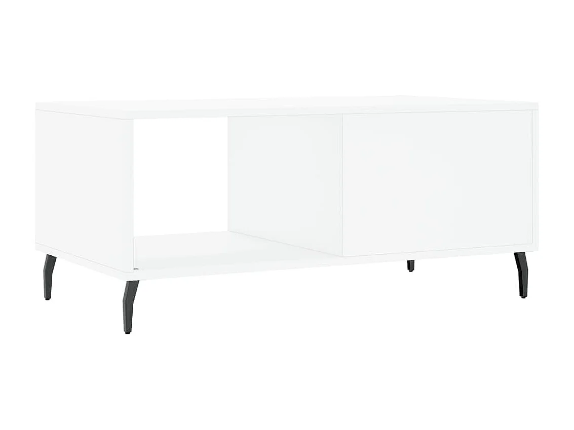 Table basse blanc 90x50x40 bois d'ingénierie