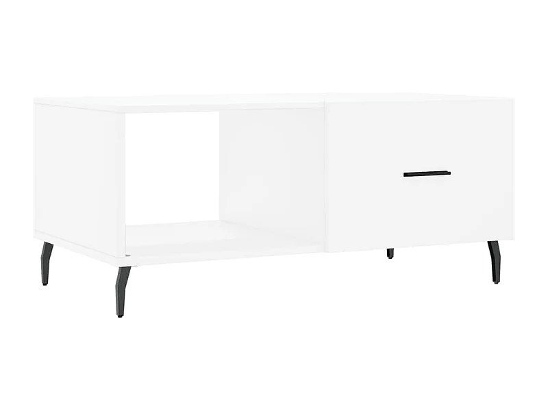 Table basse blanc 90x50x40 bois d'ingénierie