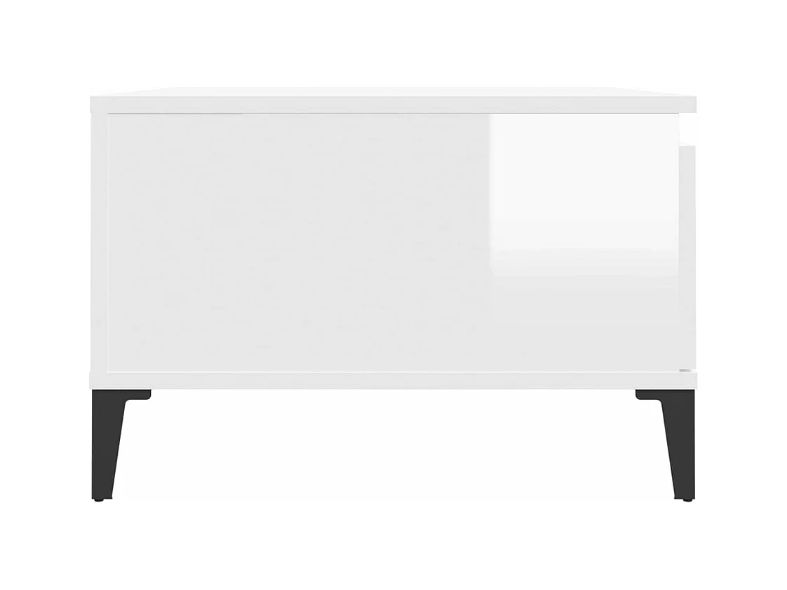 Salontafel 55x55x36,5 cm bewerkt hout hoogglans wit