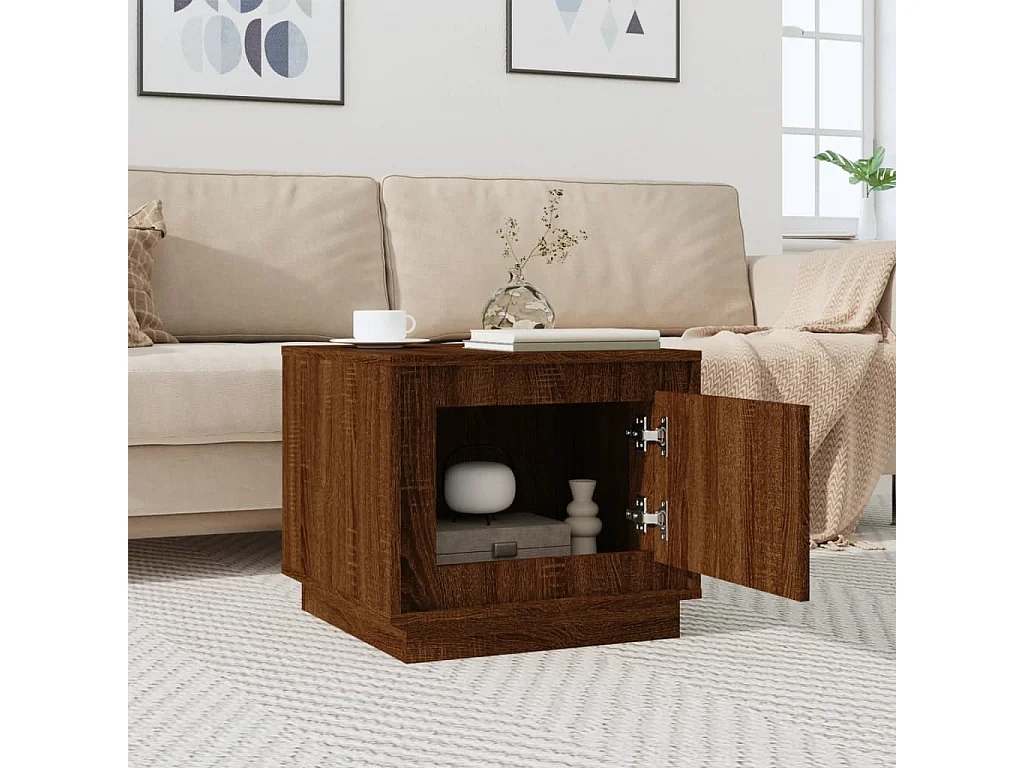 Table basse chêne marron 51x50x44 bois d'ingénierie