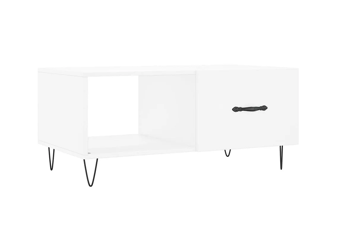 Table basse blanc 90x50x40 bois d'ingénierie
