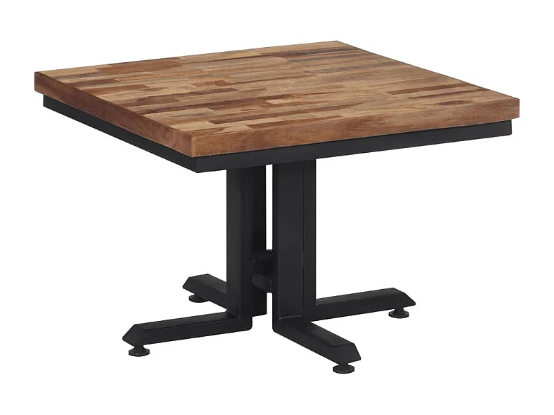 Table basse 55x55x40 teck de récupération massif