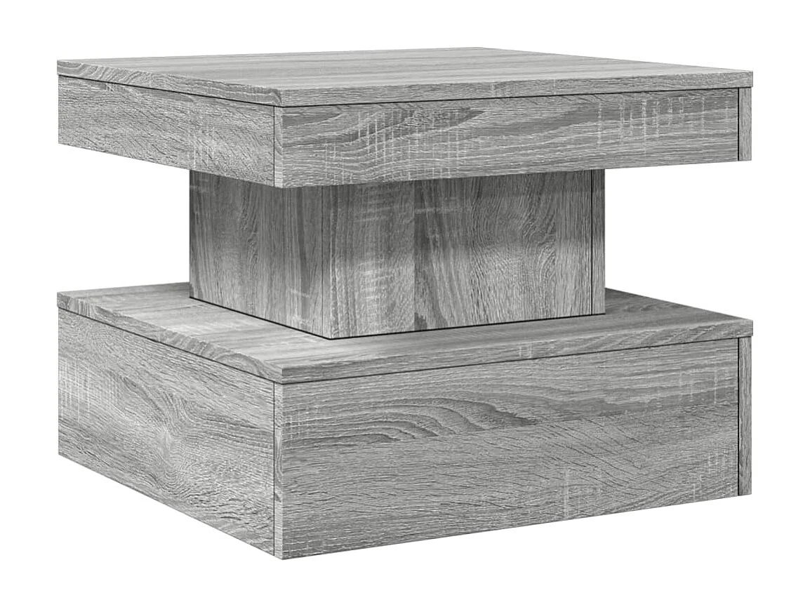 Table basse avec lumières LED sonoma gris 50x50x40