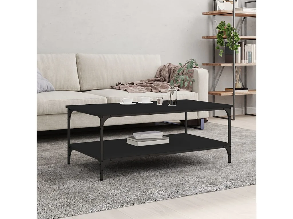 Table basse noir 100x55x40 bois d'ingénierie