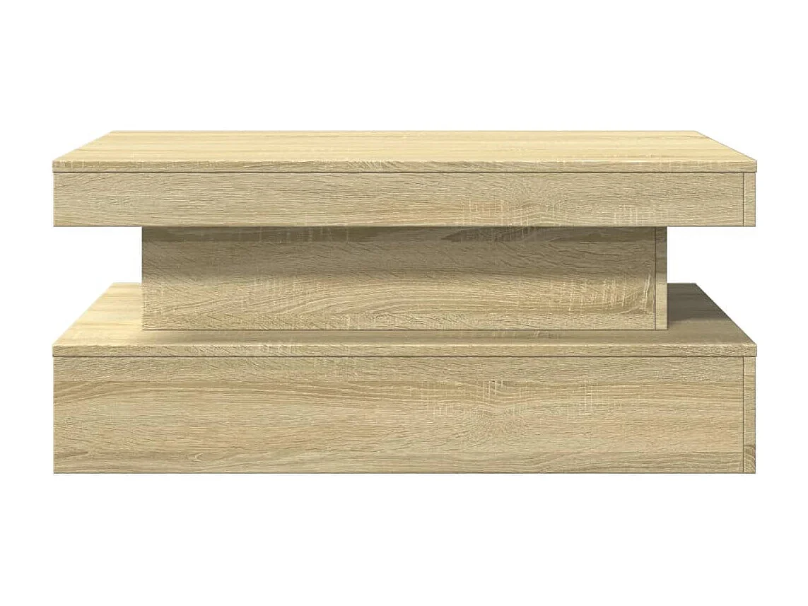 Table basse avec lumières LED chêne sonoma 90x50x40