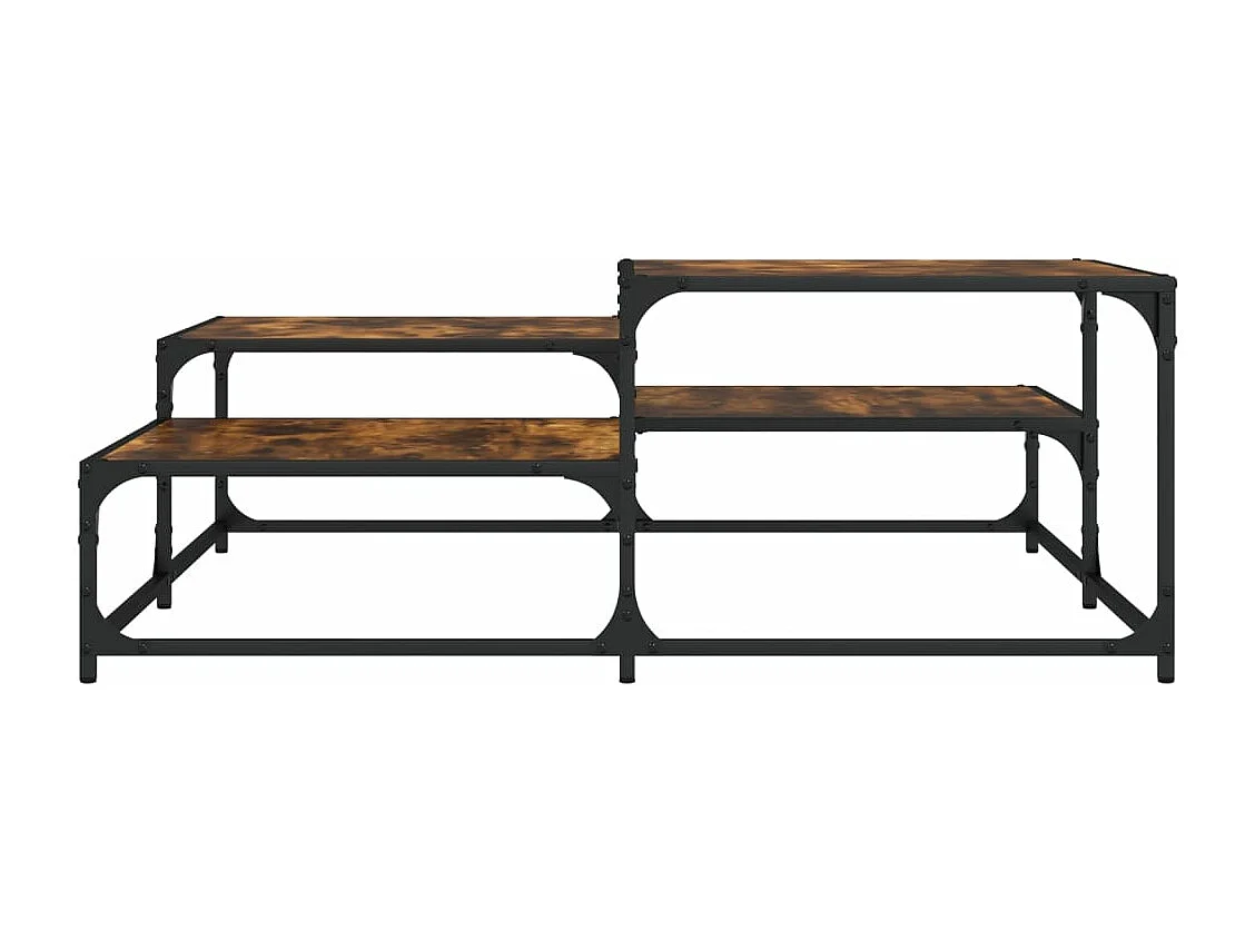 Table basse chêne fumé 107x107x40 bois d'ingénierie