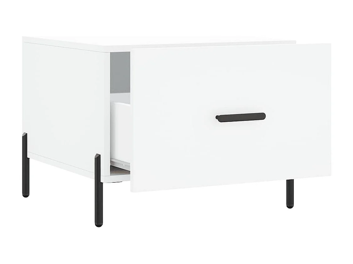 Table basse blanc 50x50x40 bois d'ingénierie