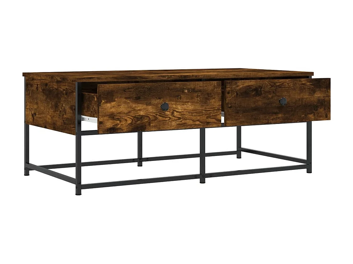 Table basse chêne fumé 100x51x40 bois d'ingénierie