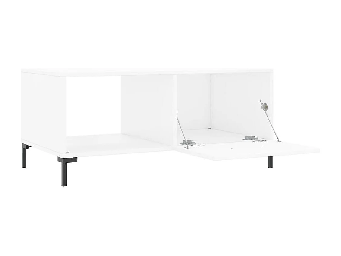 Table basse blanc 90x50x40 bois d'ingénierie