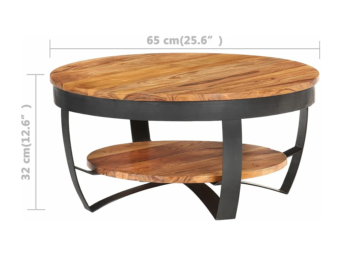 Table basse 65x65x32 Bois d'acacia solide